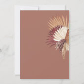 Invitation Élégance Côtière Palmiers Éventails Bohème Tropica (Dos)