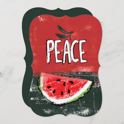 Invitation Élégance cubiste infusée de Graffiti Peace Spirit (Devant / Derrière)