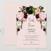 Invitation Élégance dans la Fête des mariées florale Air Blus (Devant / Derrière)