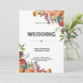 Invitation Élégance dans le Mariage en fleur (Debout devant)