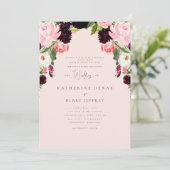 Invitation Élégance dans le Mariage floral Air Blush (Debout devant)