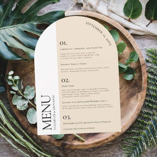 Invitation Élégance d'arche moderne | Menu de mariage