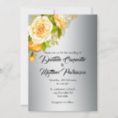 Invitation Elégance d'argent : Mariage Rose d'or (Devant)