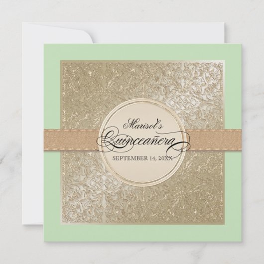 Invitation Elégance de la Cravate noire, Quinceanera à la crè (Devant)