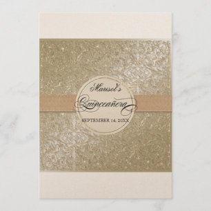 Invitation Elégance de la Cravate noire, Quinceanera à la crè