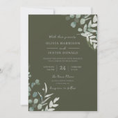 Invitation Élégance de la verdure : Feuille verte Mariage d'o (Devant)