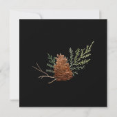 Invitation Élégance de la verdure hivernale Carré Open House (Dos)