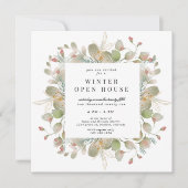 Invitation Élégance de la verdure hivernale, maison ouverte, (Devant)