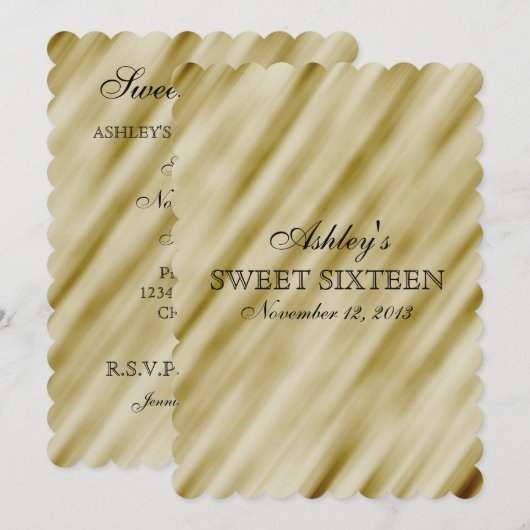 Invitation Élégance de l'or (Devant / Derrière)