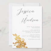 Invitation Elégance de luxe : Beau Mariage blanc & or (Devant)
