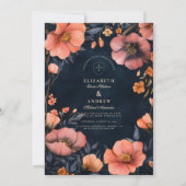 Invitation Élégance de mariage floral gothique (Devant)