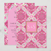 Invitation Élégance de mariage rose esthétique moderne (Devant / Derrière)