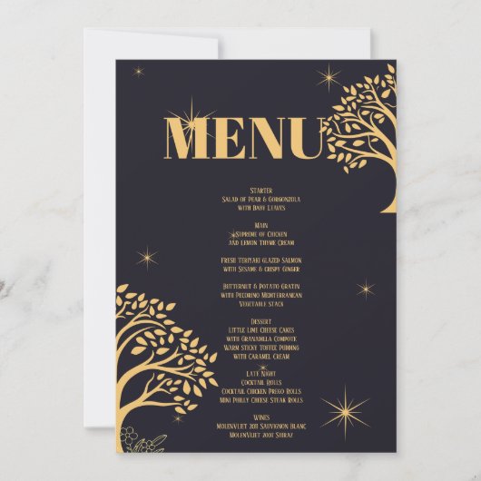 Invitation Élégance de minuit : Mariage bleu foncé (Devant)