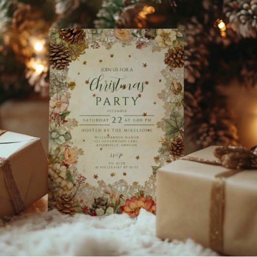 Invitation Élégance de Noël Hiver Pin