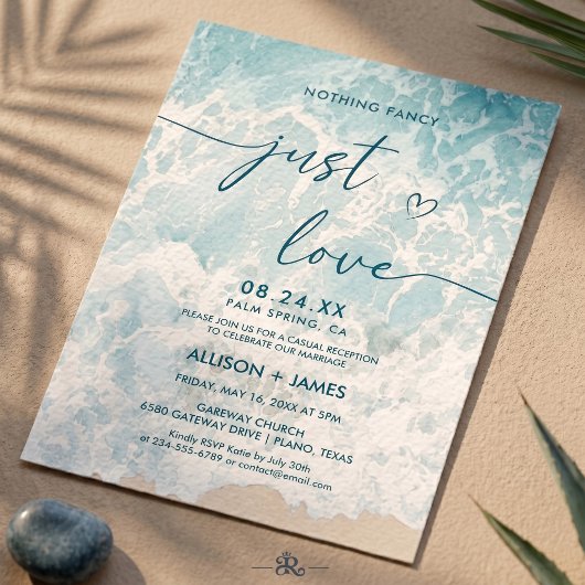 Invitation Élégance de Plage Bleue Océan Estival