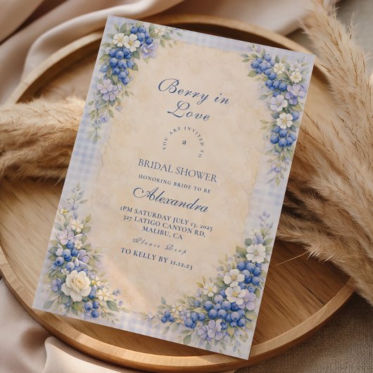 Invitation Élégance de Prairie de Myrtille pour Mariage