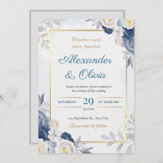 Invitation Élégance dévoilée : Votre InvitaInvitation Exclusi (Devant / Derrière)