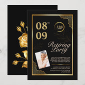 Invitation Elégance d'or : Célébrer les années de succès (Devant / Derrière)