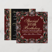 Invitation Élégance élégante en diamant 60e anniversaire Invi (Devant / Derrière)