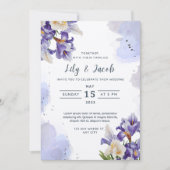 Invitation Élégance en fleur - Aquarelle Iris (Devant)