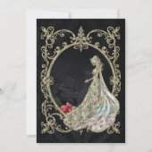 Invitation Élégance en or et noir. (Dos)