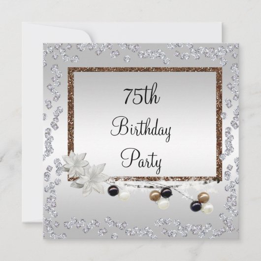Invitation Élégance encadrée 75e anniversaire (Devant)