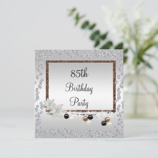 Invitation Elégance encadrée 85e anniversaire (Debout devant)