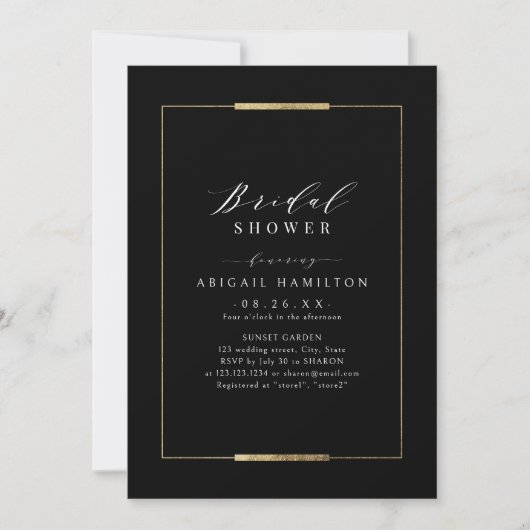 Invitation Élégance encadrée, simple et moderne, pour une dou (Devant)