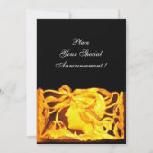 INVITATION ÉLÉGANCE ET BEAUTÉ / FEMME À L'ARC JAUNE ET AUX FL (Dos)