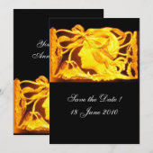 INVITATION ÉLÉGANCE ET BEAUTÉ / FEMME À L'ARC JAUNE ET AUX FL (Devant / Derrière)