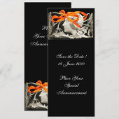 INVITATION ÉLÉGANCE ET BEAUTÉ / FEMME AU RUBAN ROUGE ET AUX F (Devant / Derrière)