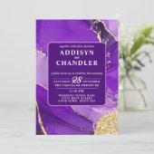Invitation Élégance Ethérée : Mariage mauve d'inspiration géo (Debout devant)
