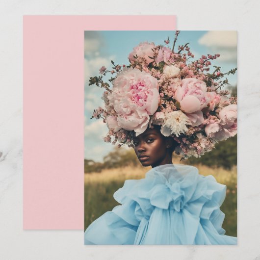 Invitation Élégance éthérique en fleur (Devant / Derrière)