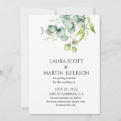 Invitation Élégance Eucalyptus pour Sauvegarder la (Dos)