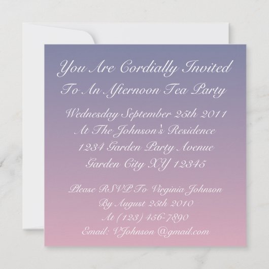 Invitation Élégance fantasque (Dos)