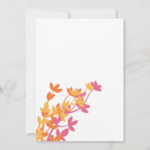 Invitation Élégance Feutrée En Mariage Rose Orange Jaune (Dos)