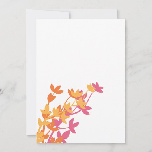 Invitation Élégance Feutrée En Mariage Rose Orange Jaune (Dos)