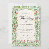 Invitation Élégance florale de mariage bordure botanique vint (Devant)