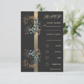 Invitation Élégance florale dorée RSVP (Debout devant)