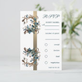 Invitation Élégance florale dorée RSVP (Debout devant)