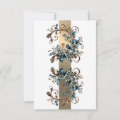 Invitation Élégance florale dorée RSVP (Dos)