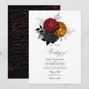 Invitation Élégance florale gothique vintage pour Halloween
