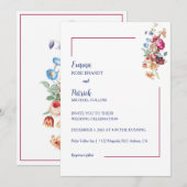 Invitation Élégance Florale Mariage (Devant / Derrière)
