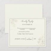 Invitation "Élégance florale personnalisable pour réponse au (Devant / Derrière)