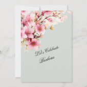 Invitation Élégance Florale Rose pour les 90 ans (Dos)