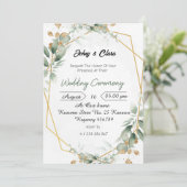Invitation Élégance florale verte (Debout devant)