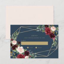 Élégance géométrique de mariage automnal RSVP