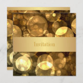 Invitation Elegance Gold Bubbles 9 Special Birthday Event (Devant / Derrière)
