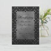 Invitation Élégance gothique Dentelle médiévale noire (Debout devant)