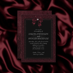 Invitation Élégance gothique   Vin Bordeaux Sangria Velvet
